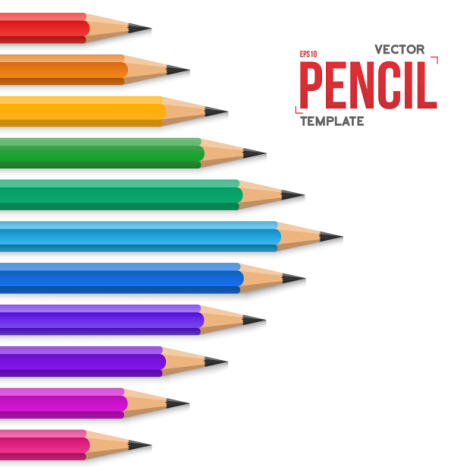 Vector colored pencil background template 04 template pencil colored background   