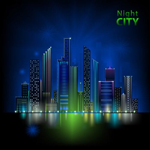 Beautiful night city vector 03 night city beautiful   