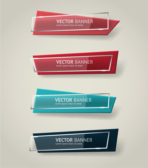 Glass with origami business banners vector 05 origami glass business banners   