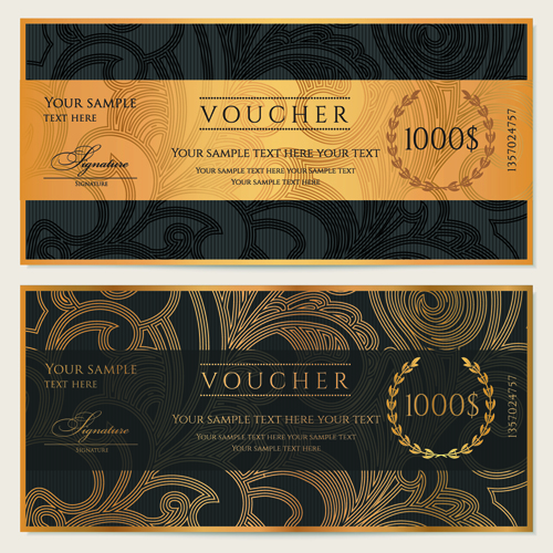 Exquisite vouchers template design vector set 04 voucher template exquisite   