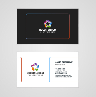 Template company business cards set vector 06 template company business cards   