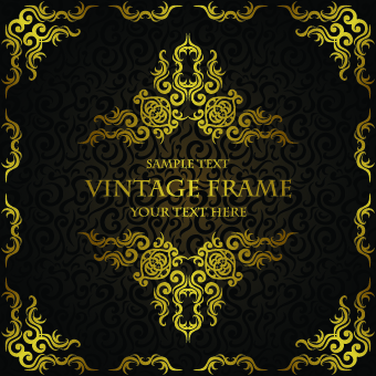 Golden luxury frame vector graphics 01 vector graphics vector graphic luxury golden frame   