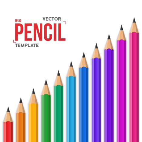Vector colored pencil background template 01 template pencil colored background   