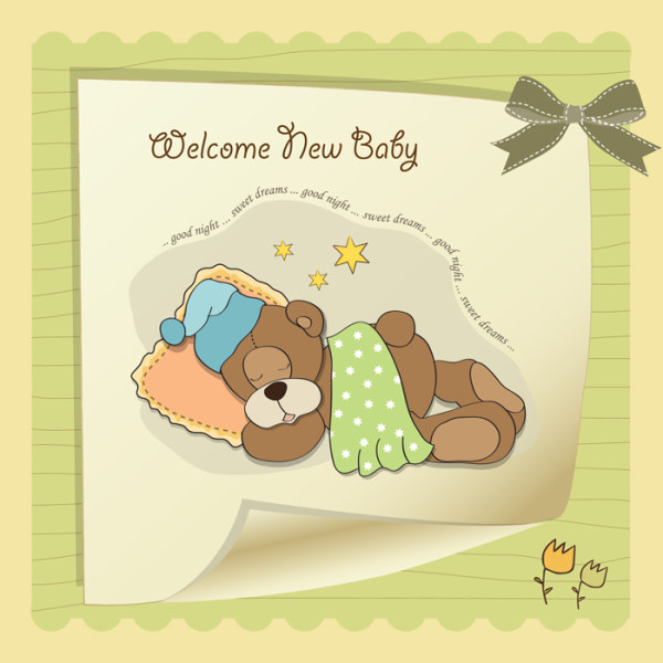 Cute Child style card vector graphics 03 cute child card   