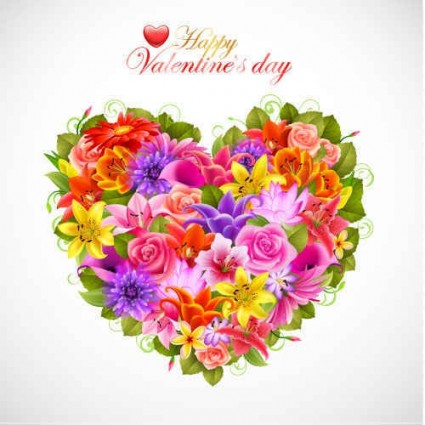 Beautiful roses with heart vector material roses material flowers beautiful background   