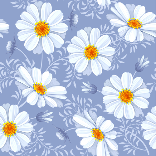 Bright flowers design vector seamless pattern 03 seamless pattern flowers bright   