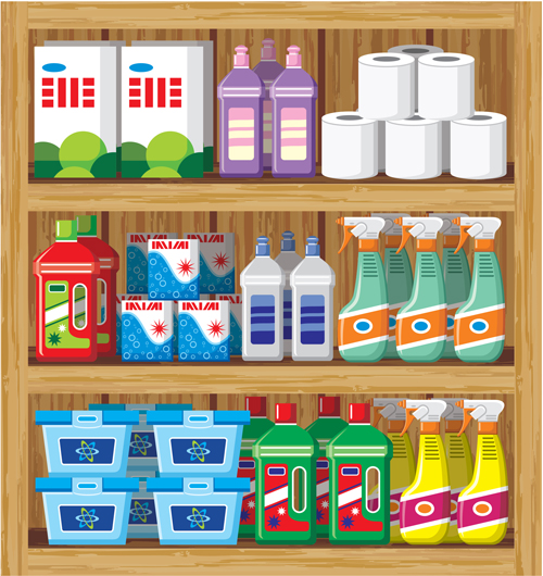 supermarket showcase and food vector set 10 supermarket showcase food   