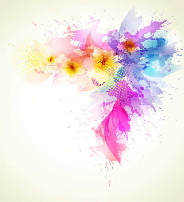 Splash color flower backgrounds vector 02 splash flower background flower color   