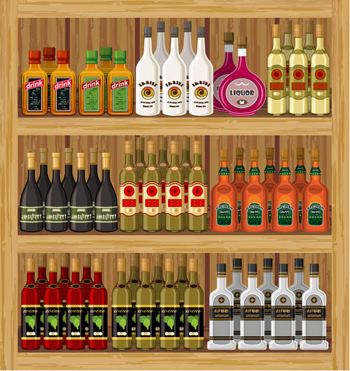 supermarket showcase and food vector set 18 supermarket showcase food   