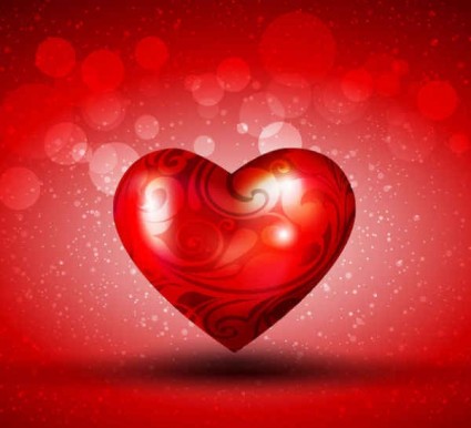 Romantic heart valentine day background vector Valentine romantic day background   