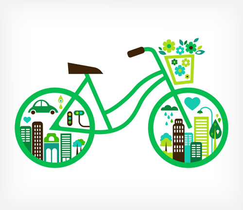 Green bicycle and city vector vector green design city bike bicycle   
