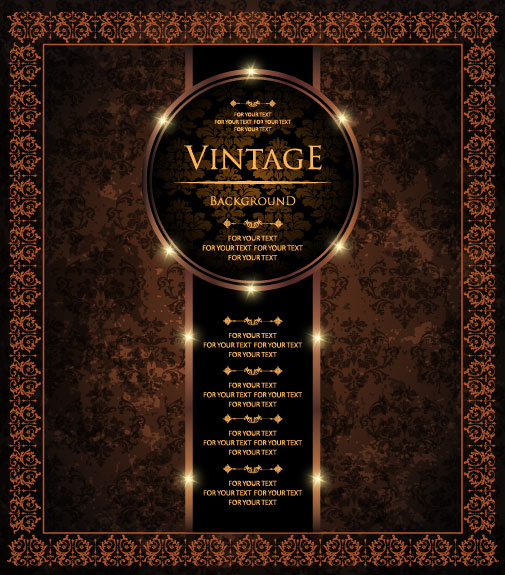 Dark vintage floral vector background 03 vintage floral dark   