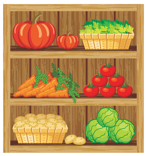 supermarket showcase and food vector set 06 supermarket showcase food 2015   