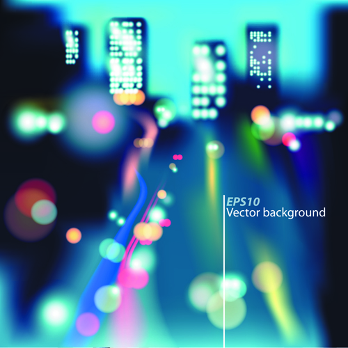 Blurred city night vector background 01 Vector Background night city blurred background   