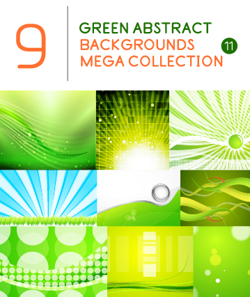 Green abstract background art vector set 02 green background abstract background   