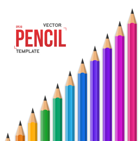 Vector colored pencil background template 09 template pencil colored background   