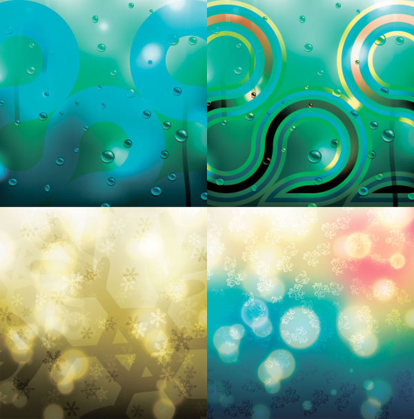 Fantasy background colors 4 vector material Spot Shape pattern gradient gorgeous background   