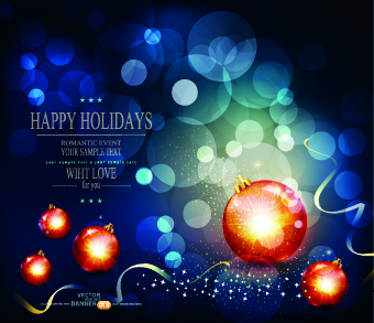 Christmas baubles and holiday background vector holiday christmas baubles background vector background   