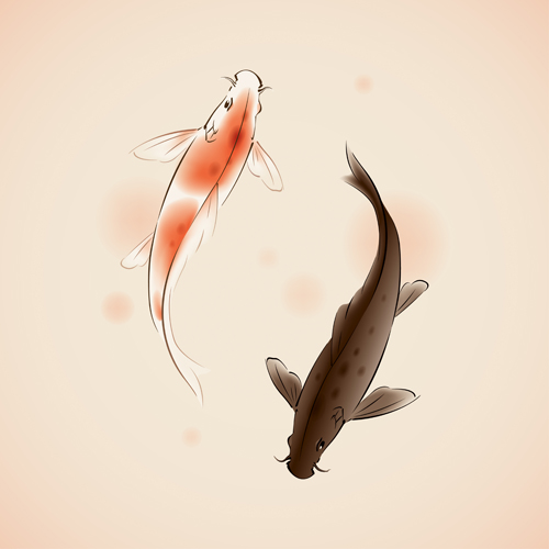 Chinese fish watercolor vector watercolor fish chinese   