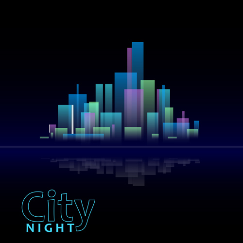 Beautiful night city vector 01 night city beautiful   