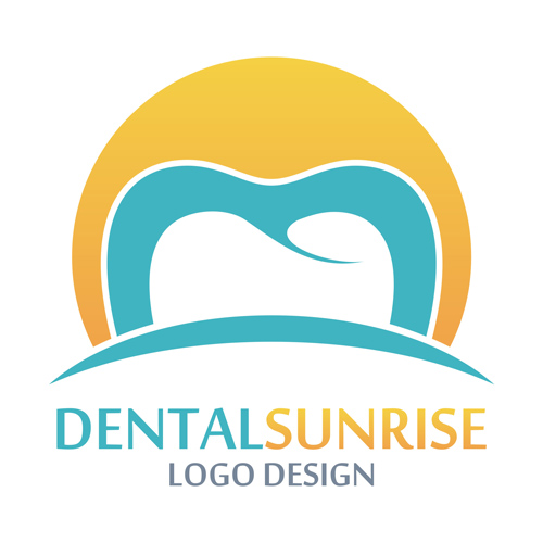 Dental sunrise logos vector material 02 sunrise material logos Dental   
