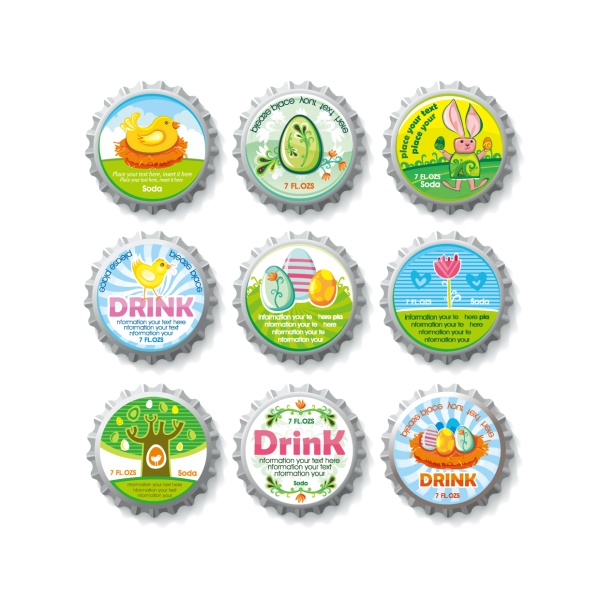 Creative bottle cap vector material material creative cap bottle   