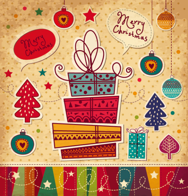 Cartoon Christmas new year cards vector 02 new year christmas cartoon cards card   