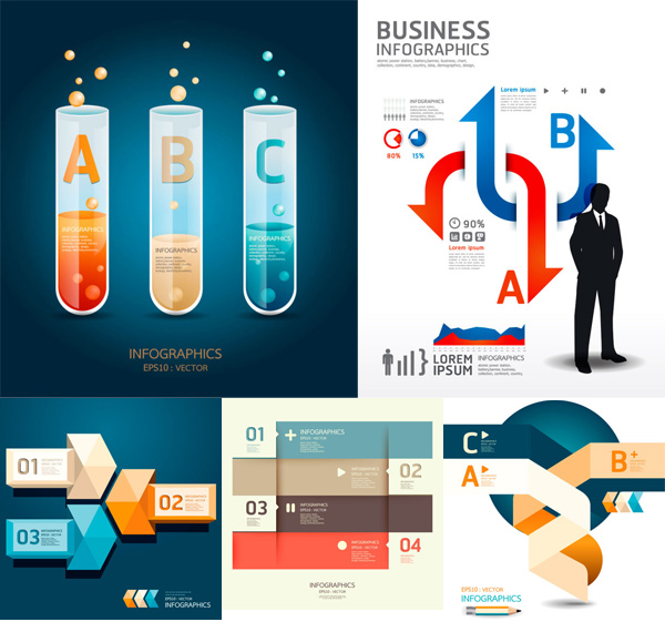 Commercial information graphic test-tube label portrait label information infographics creative business arrow   