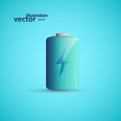 Shining battery vector illustration 02 shining battery   