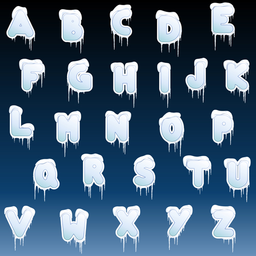 Ice alphabet and number vector material 01 number ice alphabet   