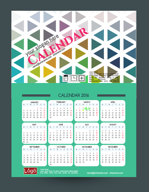 Technology background with 2016 calendar vector 10 technology calendar background 2016   