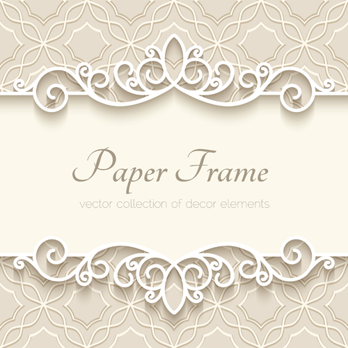 Paper frame with beige background vector 02 paper frame background   