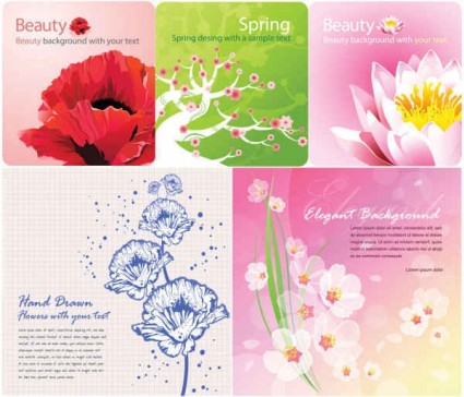 Color flowers background graphics vector set graphics flowers color background   