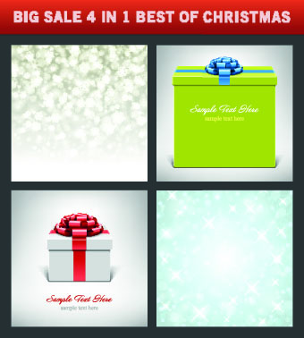 Christmas background 4 in 1 vector set 10 christmas background   
