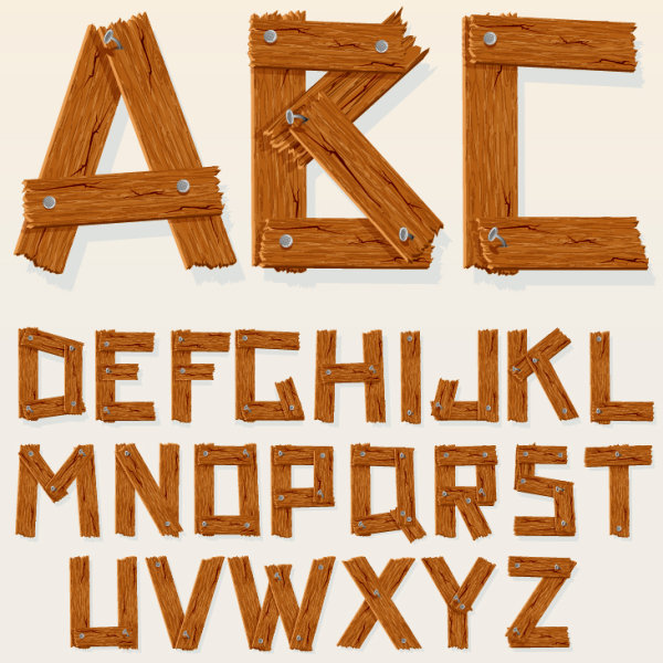 Excellent wooden alphabet design vector 01 wooden wood Excellent alphabet   