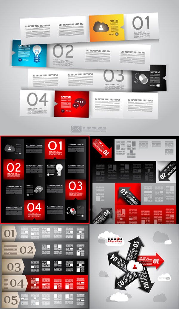 Information analysis template vector set information template digital label creative   