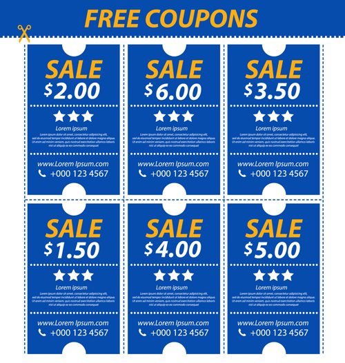 Vector set of coupon offer template 02 template offer coupon   