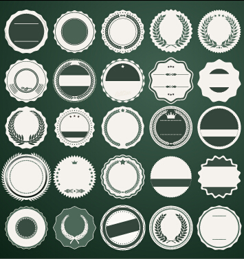 Blank round labels vintage style vector Vintage Style vintage labels blank   