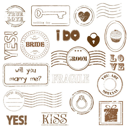 Set of love Seal label vector 02 seal love label   