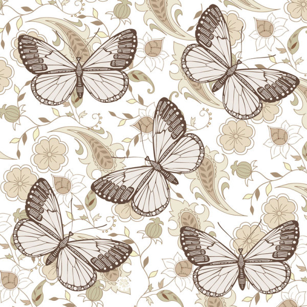 Elements of Butterfly & Flower vector 06 flower elements element butterfly   