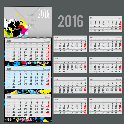 Abstract desk calendar 2016 vectors desk calendar calendar abstract 2016   