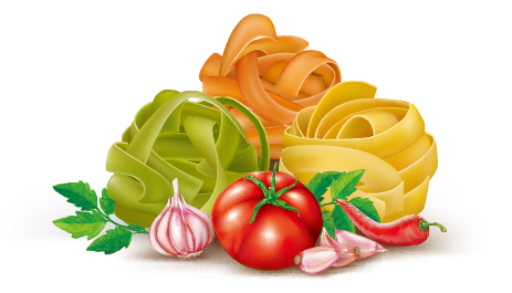 Italian pasta with vegetables design vector 04 vegetables Pasta italian design   