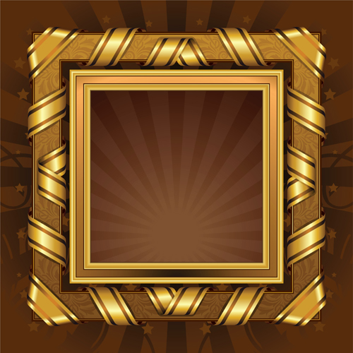 Set of Antique Gold Photo Frame elements vector 01 photo frame gold elements element antique   