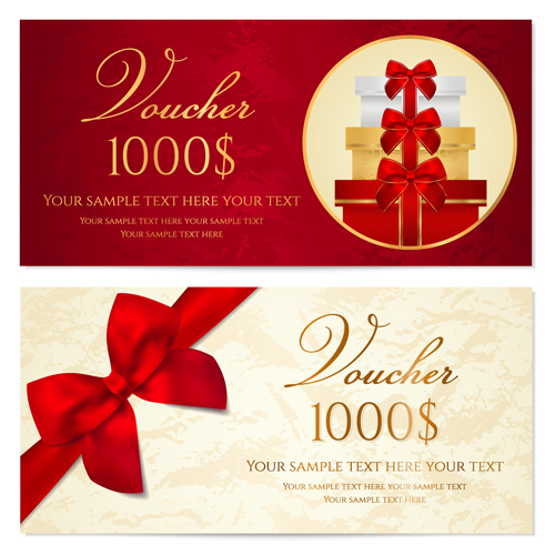 Exquisite vouchers template design vector set 07 voucher template exquisite   