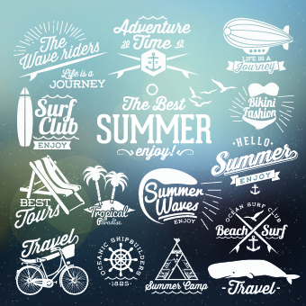 Summer vacation travel labels with logos vector 01 travel summer logo labels label   