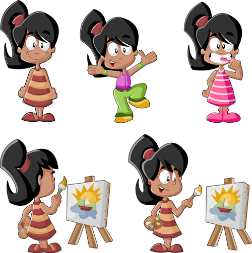 lovely children cartoon styles vector 02 styles lovely children cartoon   