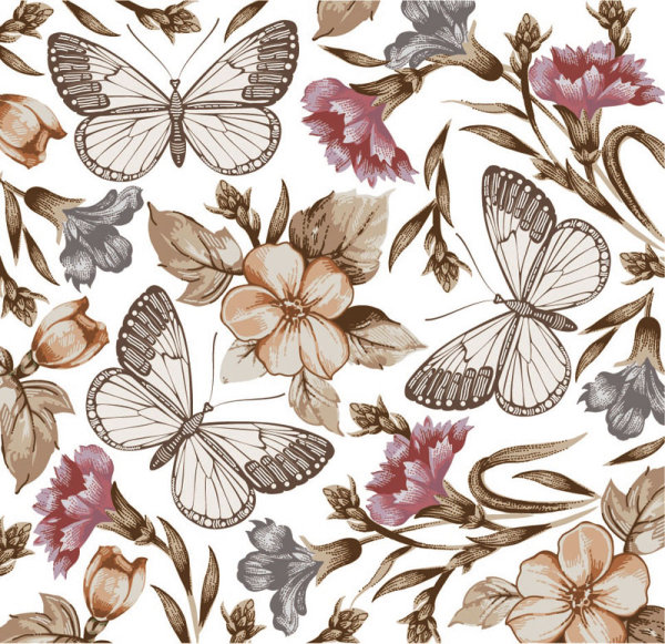 Elements of Butterfly & Flower vector 04 flower elements element butterfly   