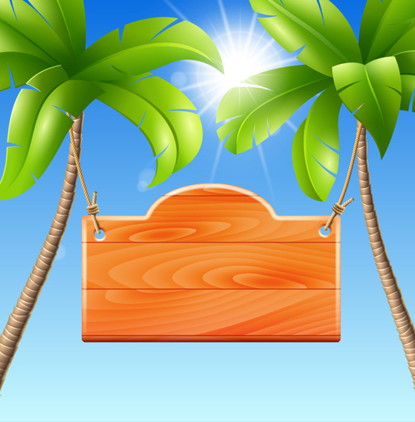 Coconut tree with Billboard vector coconut billboard   