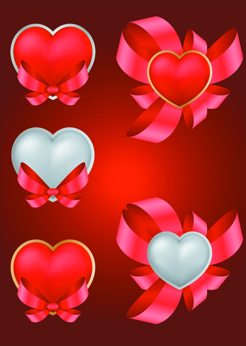 Elements Romantic Red Valentine Cards vector 03 Valentine romantic red elements element cards card   