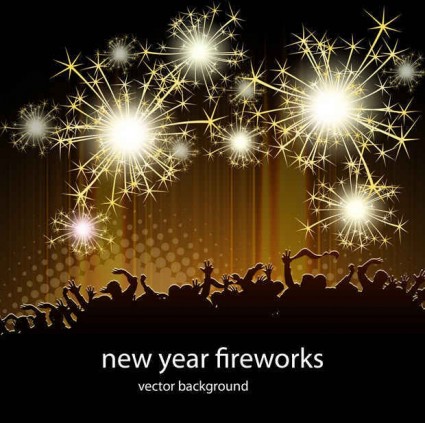 Shining fireworks with party background vector material party material Fireworks celebrate background   